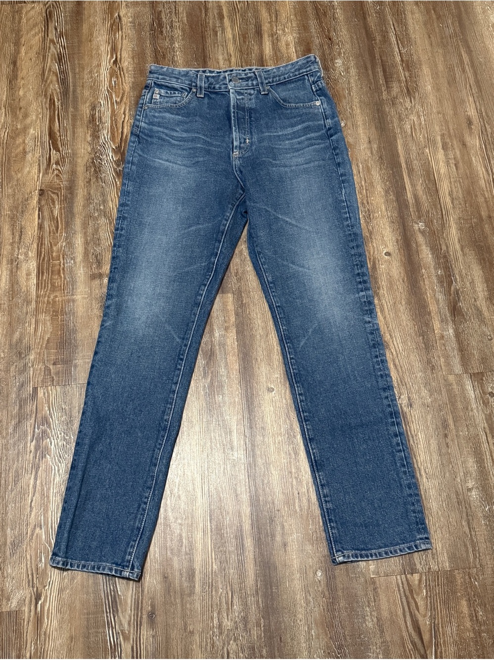 AG Adriano Goldschmied Alexxis Slim Straight Jeans Women's 28R Button Fly Denim